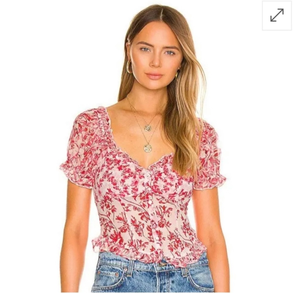 LoveShackFancy Bryant Top in Campfire Breeze